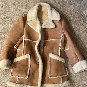 Woolrich Shearling Suede Coat. Size 40.
